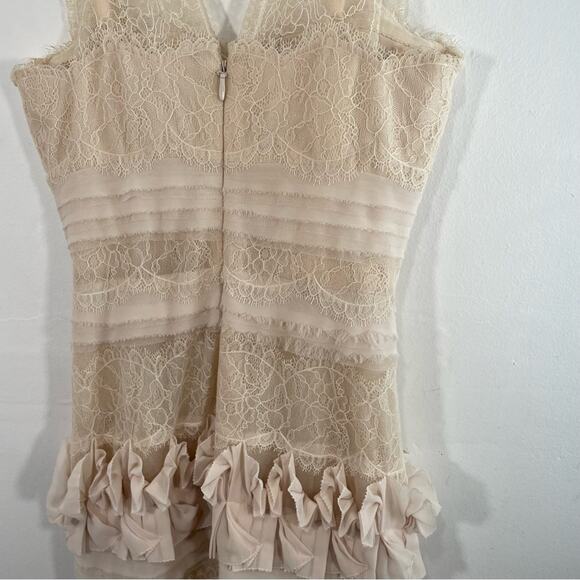 BCBGmaxazria Aglaia Vanilla Tiered Lace Ruffle Mini Dress 2 - Picture 12 of 16